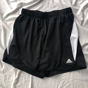 Adidas black and white sports shorts